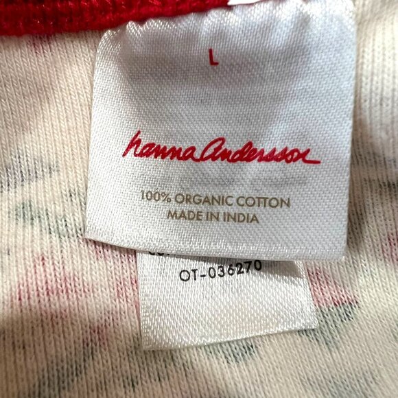 Hanna Andersson Dear Deer Reindeer Organic Cotton Pajamas Red White Size Large - Picture 11 of 13